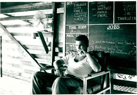 Ron Renfro in front of the Duty/Project Board

sometime in 1968, 2nd Tour (loved Thailand!) at Camp #44